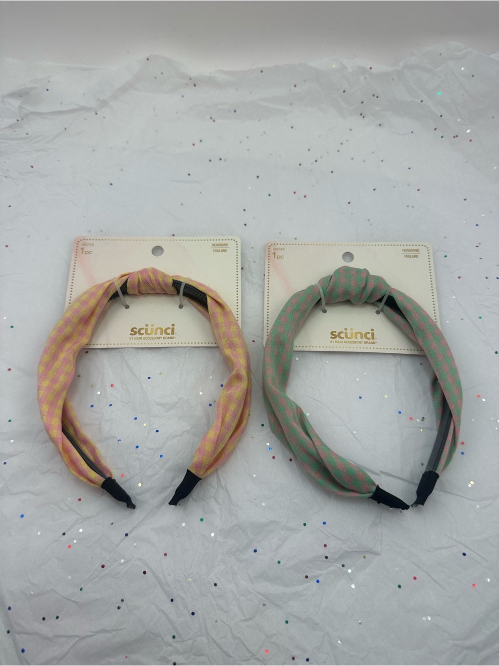 scunci Checkered Twist Headbands - 2 pack